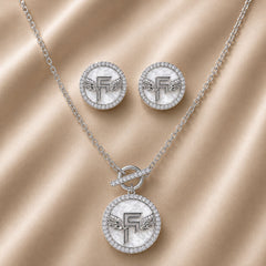 Inner Circle Set in Obsidian Opal and Silver