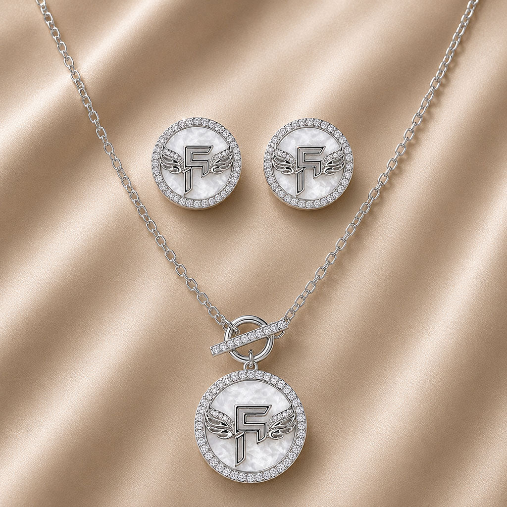Inner Circle Set in Obsidian Opal and Silver