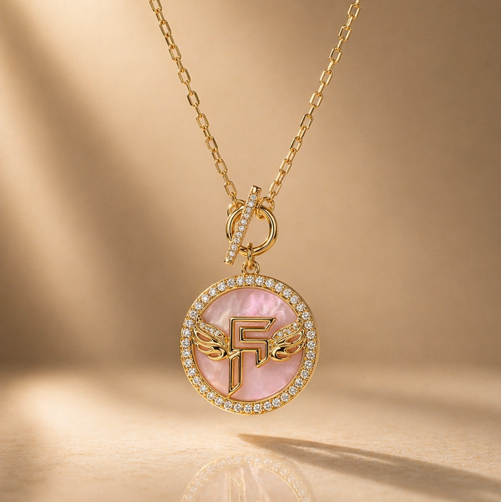 Inner Circle Pendant in Petal Pearl and Gold Main image