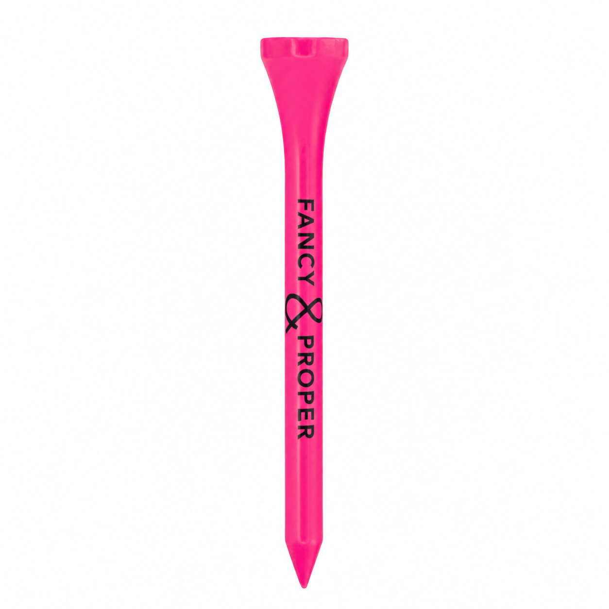 Pink golf tee with 'Fancy Proper' branding on a white background Main image