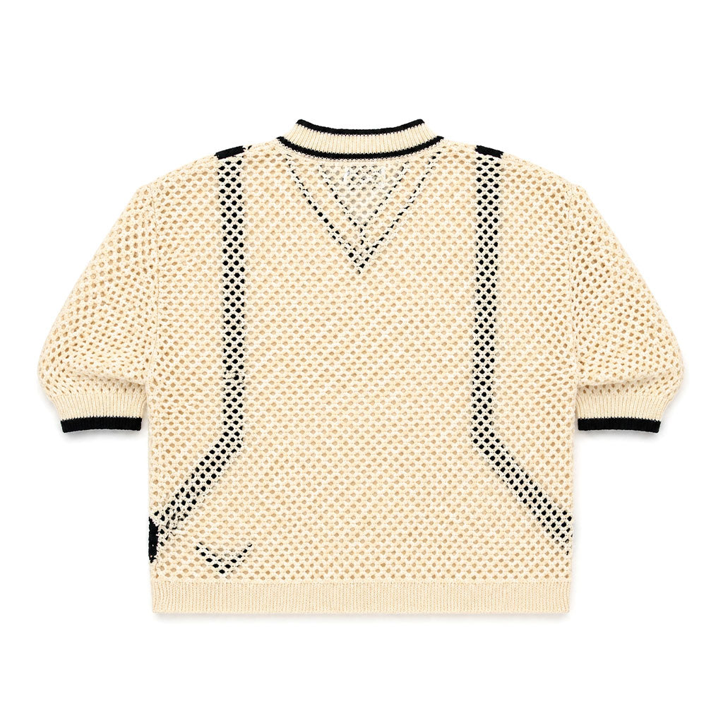 Sheer Edge Knit Pullover in Ivory