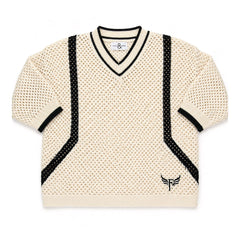 Sheer Edge Knit Pullover in Ivory
