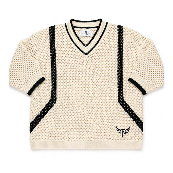 Sheer Edge Knit Pullover in Ivory