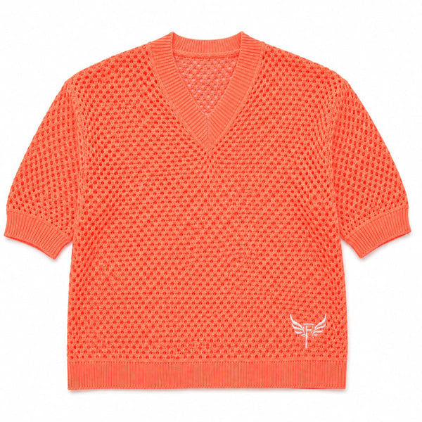Sheer Edge Knit Pullover in Neons
