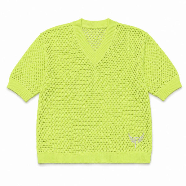 Sheer Edge Knit Pullover in Neons