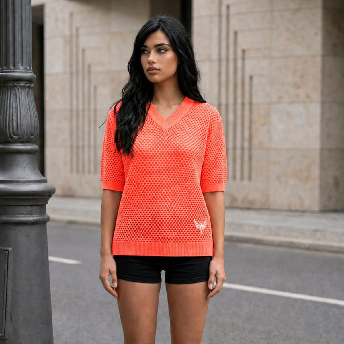 Sheer Edge Knit Pullover in Neons