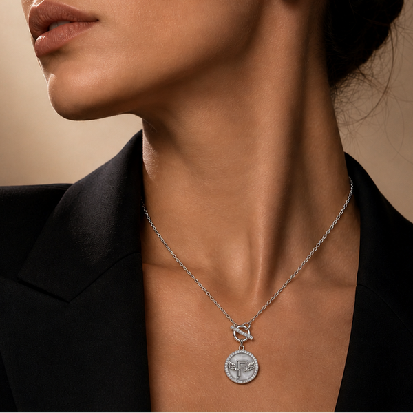 Inner Circle Pendant - Obsidian Opal and Silver