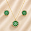 The Proper Pair Golf Necklace and Earring Set in Gold/Ivy