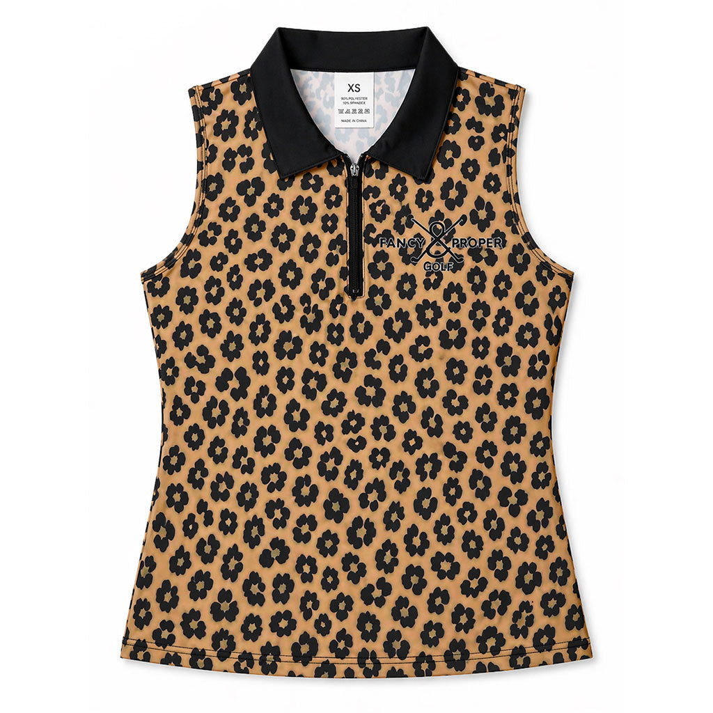 The Untamed Collar Tank in Leopard Print