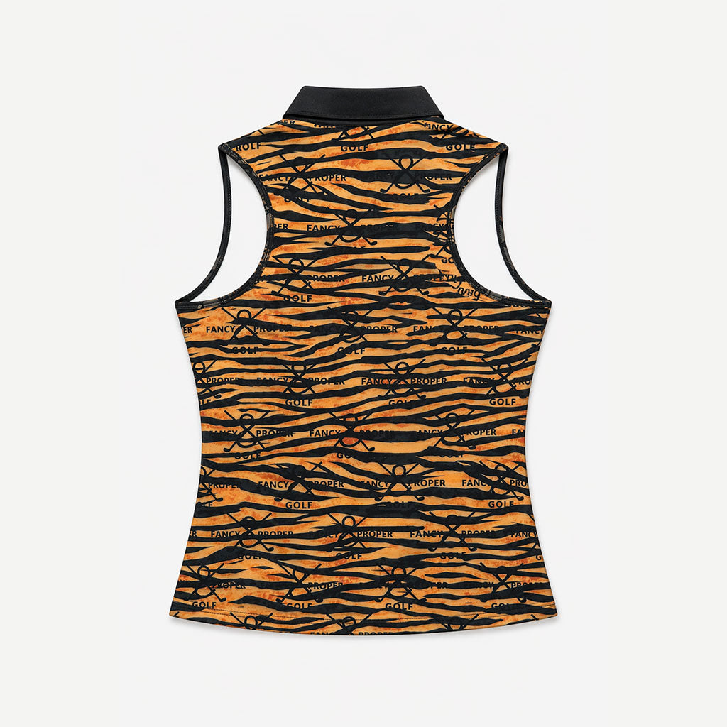 The Untamed Collar Tank in Tiger Print