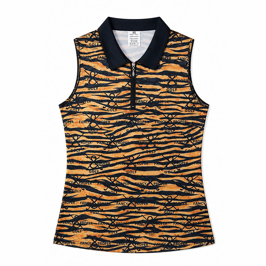 The Untamed Collar Tank in Tiger Print