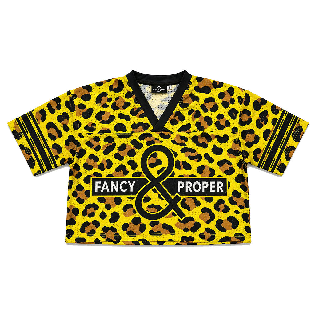 Untamed Crop Jersey in Leopard Print Secondary image