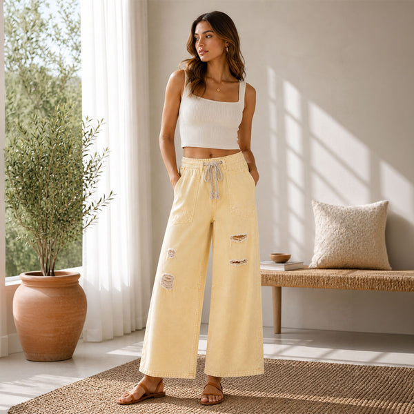 Works on Pants in Light Salmon