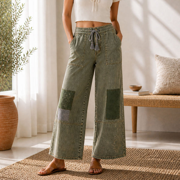 Works on Pants in Olive Green