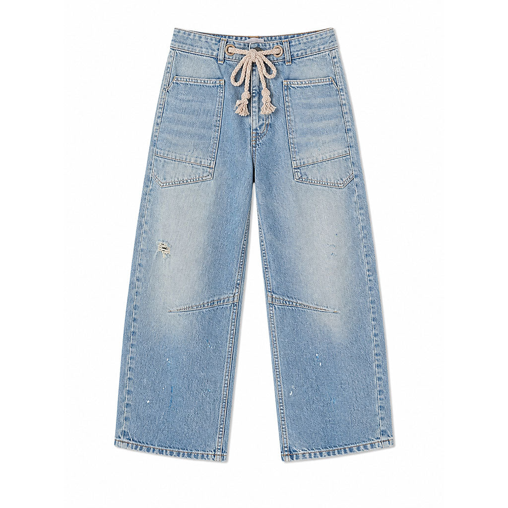Works on Pants in Washed Denim