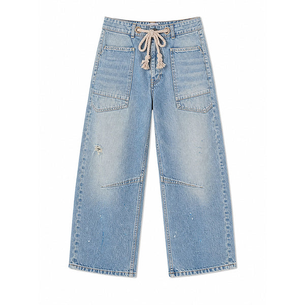Works on Pants in Washed Denim